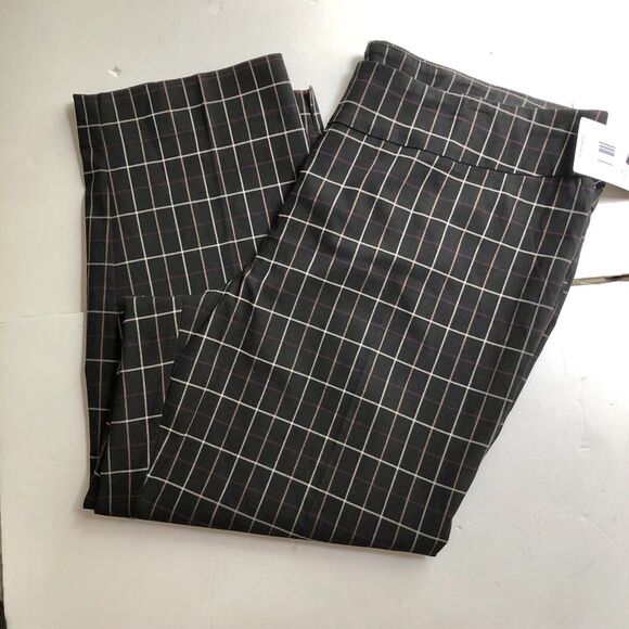 Zac & Rachel Women's Pants Size 22W Black Plated Pullover Stretch Stripe Ankle - Picture 3 of 6